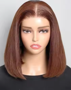13x4 Lace Frontal #33 Reddish Brown Straight Bob Glueless Wig - Wild Shuga