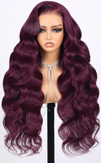 13x4 Lace Frontal Plum Body Wave Glueless Wig with Natural Hairline - Wild Shuga