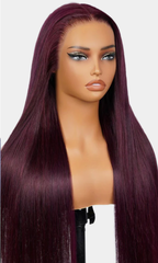 13x4 Lace Frontal Plum Straight Glueless Wig with Natural Hairline - Wild Shuga