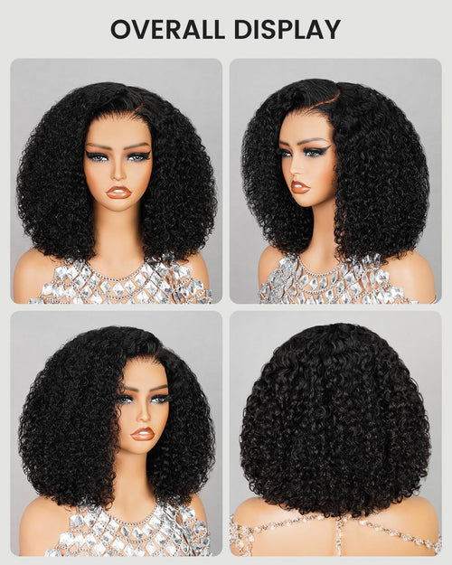 6x5 Glueless Kinky Curly Bob Wig - Wild Shuga