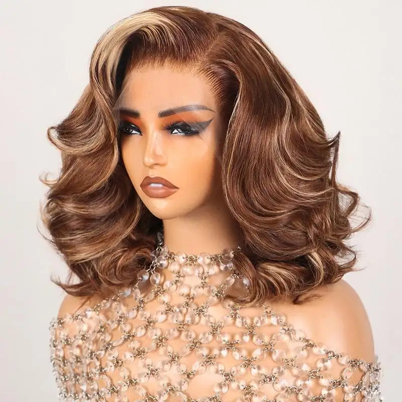 6x5 Pre-cut Glueless Bob Wig - Ombre Highlights - Wild Shuga