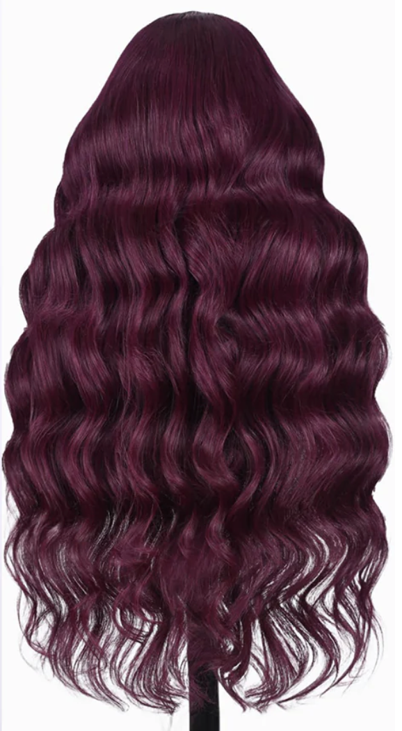 13x4 Lace Frontal Plum Body Wave Glueless Wig with Natural Hairline - Wild Shuga