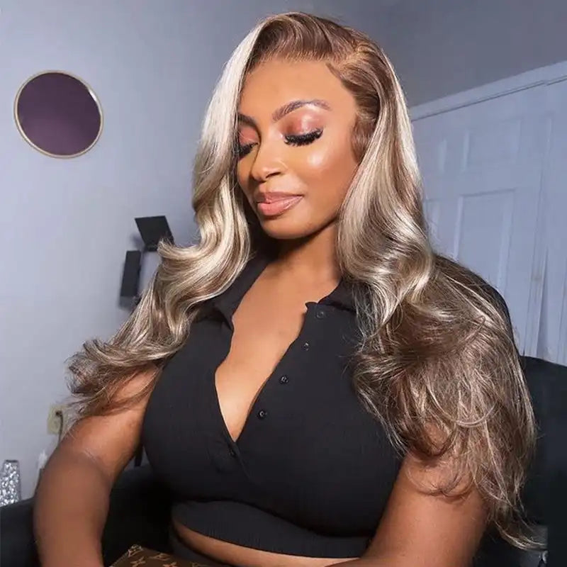 6x5 Loose Body Wavy Glueless Wig - Ash Blonde Ombre - Wild Shuga
