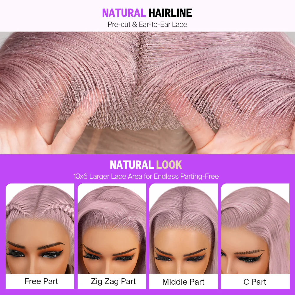13x6 Pre-Everything Ash Purple Glueless Wig - Silky Straight - Wild Shuga