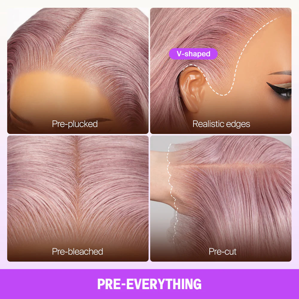 13x6 Pre-Everything Ash Purple Glueless Wig - Silky Straight - Wild Shuga