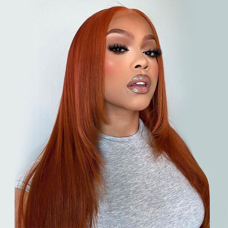 6x5 Glueless Ginger Brown Silky Straight Wigs - Pre-cut Lace - Wild Shuga