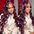 13x4 Lace Frontal Plum Body Wave Glueless Wig with Natural Hairline - Wild Shuga