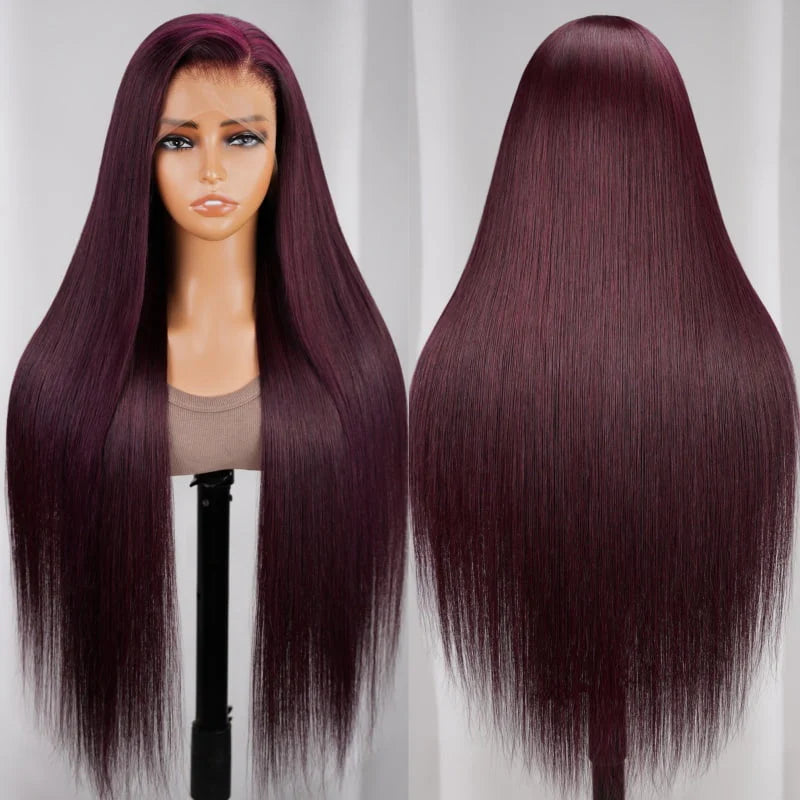 13x4 Lace Frontal Plum Straight Glueless Wig with Natural Hairline - Wild Shuga