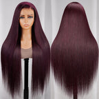 13x4 Lace Frontal Plum Straight Glueless Wig with Natural Hairline - Wild Shuga