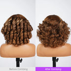 6x5 Glueless Honey Blonde Highlights Bouncy Curl Wig - Wild Shuga